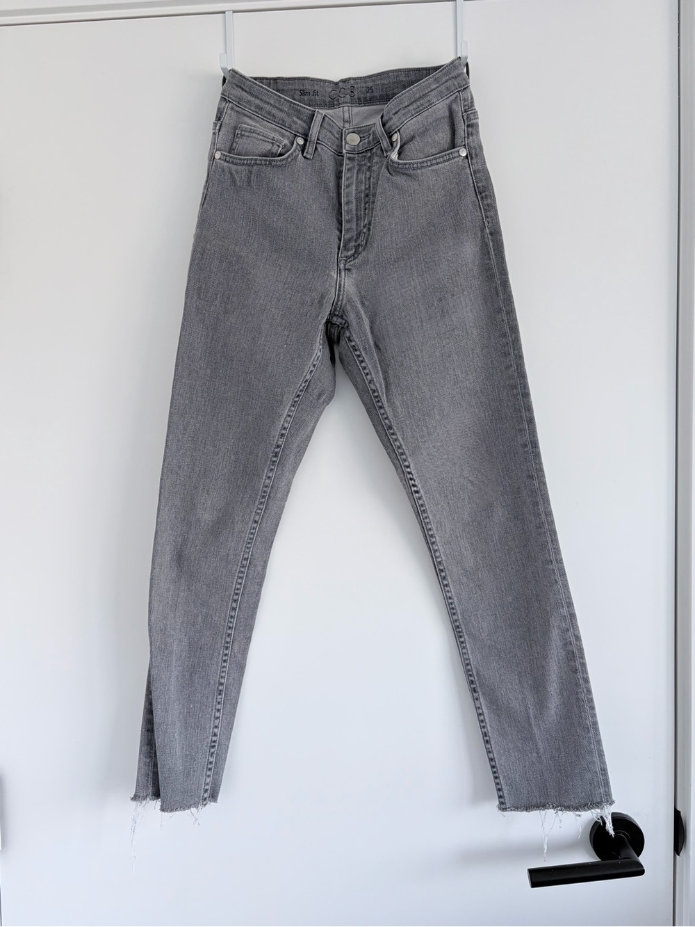 COS High-Rise Straight-Leg Gray Denim Jeans